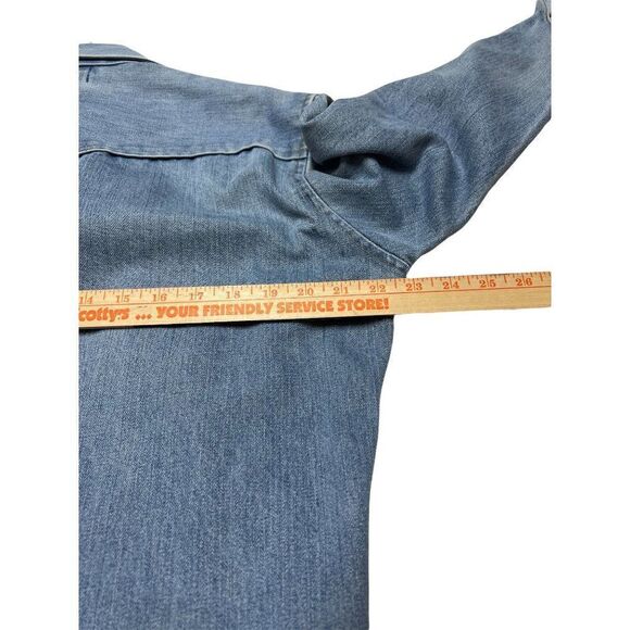 Vintage women's Point Collar Denim Jacket Labeled "Faye" Size Medium - Picture 7 of 9